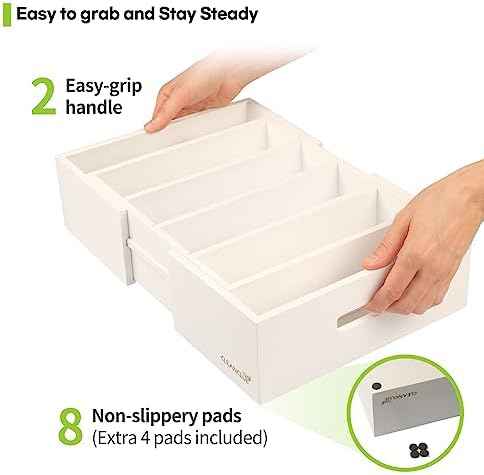 Expandable Bamboo Kitchen Cabinet Organizer for Food Container Lids Holder