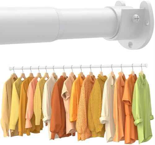 Closet Rods for Hanging Clothes, 17-84 Inch No-Cut Stepless Adjustable