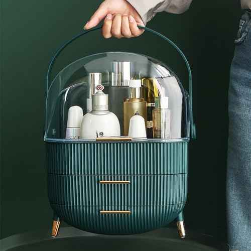 Egg Makeup Organizer, Egg Shape(Oval) Makeup Storage Box Countertop Portable Vanity Cosmetics Organizer