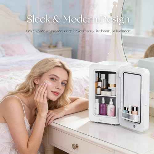 Kikihouse 12L/22L Mini Fridge for Bedroom, Small Refrigerator for Skincare