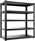5-Tier 40”W X 20”D X 72”H Heavy Duty Garage Storage Shelves 2500LBS Basement Shelving Heavy Duty Adjustable Unit Rack Metal Rack(Black)