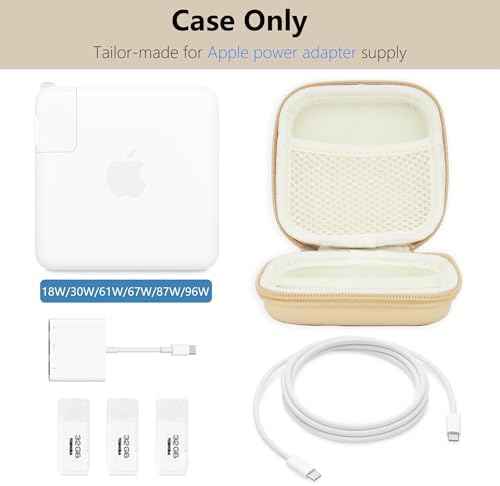 Portable Charger Case, Tech Pouch Travel Organizer, M, Light Khaki