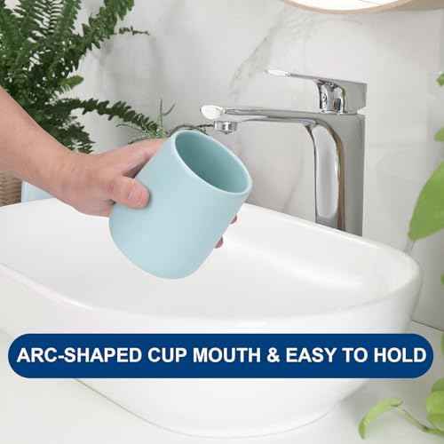 Bathroom Tumbler Cup Ceramic 2Pcs 13.5oz Reusable Toothbrush Cup
