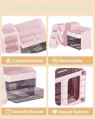 Anylady Large Capacity Makeup Organizer Countertop with Makeup Brush