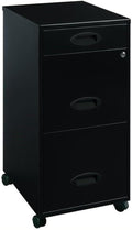 Pemberly Row 3 Drawers 29.52" Vertical Black Metal Filing Cabinet Lockable by PEMBERLYROW