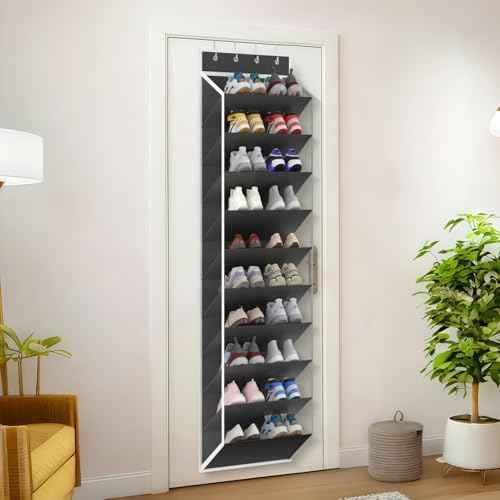 KEEPJOY 10 Tiers Mesh Over Door Shoe Organizer Storage, Hanging Shoe