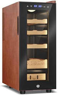 Cigar Humidor with Leather-35L Cooling & Heating Electric Humidor Cabinet, Smart Touch Control Humidity & Temper, Cigar Humidors wtih Spanish Cedar Wood, Digital Display, Safety Lock,Gift for Men