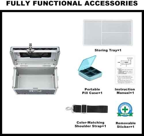Storage Lock Box with Combination Lock, Lockable Medicine Storage Box, Empty First Aid Box, Security Lock Box, Multipurpose Locking Box for Home and Outdoor Use(Black, Small)