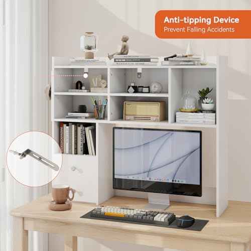 ELECWISH Desktop Bookshelf, Desk Shelf for Computer Desk, 36”, 7 Tier