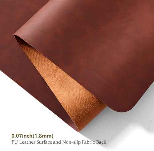 Distressed Leather Desk Mat - Non-Slip PU Desk Pad for Office and Home