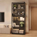Display Cabinet with Glass Doors, LED Lights Motion Sensor