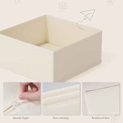 Criusia Drawer Organizer 18-Piece Set, Dresser Organizer for Baby Clothes, Foldable Closet Storage & Drawer Dividers for Underwear, Socks, Nursery (Beige)