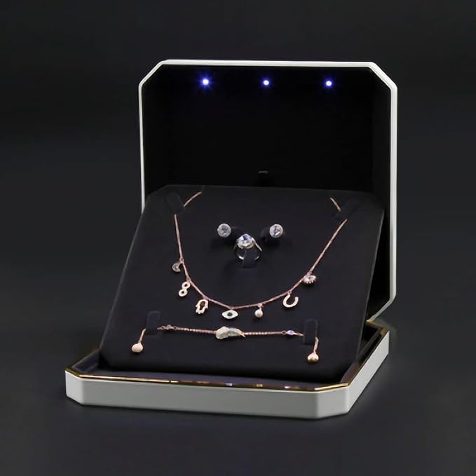HSLFUAI Necklace Box with Led, Jewelry Box - Image 4