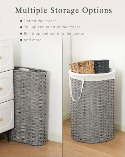 SETVSON 34.3 Gal (130 L) Large Laundry Hamper Laundry Basket Round