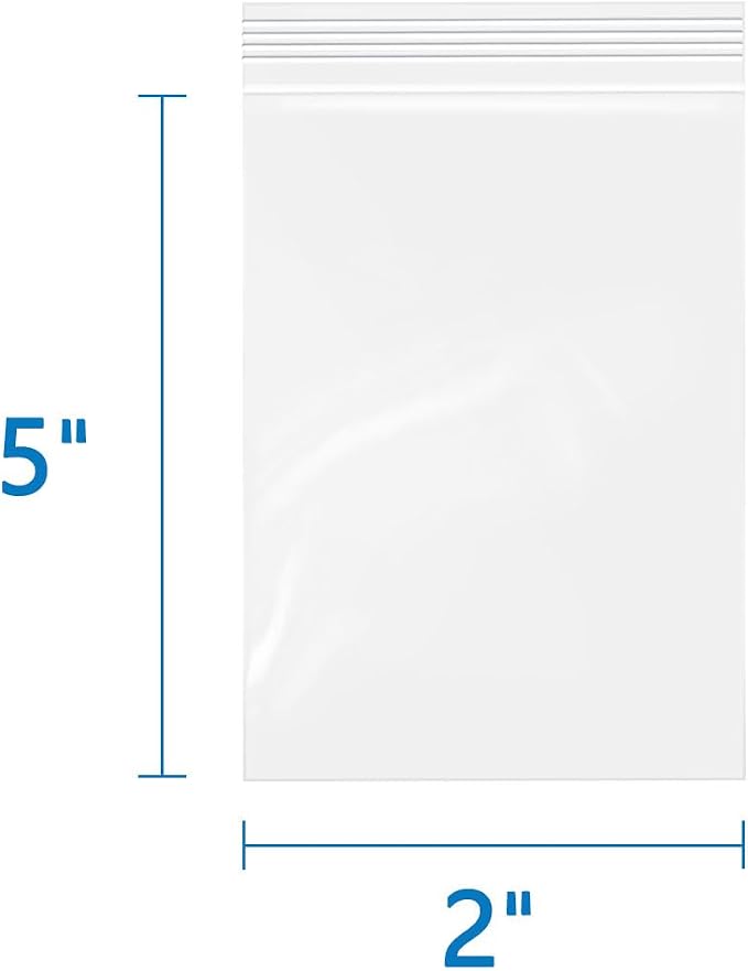 iMailer - 2" x 5" 500 Pack- 2 Mil Resealable Zip Bags- Small Clear Plastic Bags - Image 2