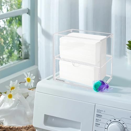 Dryer Sheet Holder Box Acrylic Laundry Sheets Container Storage Dispenser