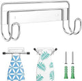 Ironing Board Hanger Wall Mount, Ironing Board Holder for T or Y Leg, Stainless Steel Iron Board Hanger, Laundry Room Wall Hook for Iron Board Holder (Silver)