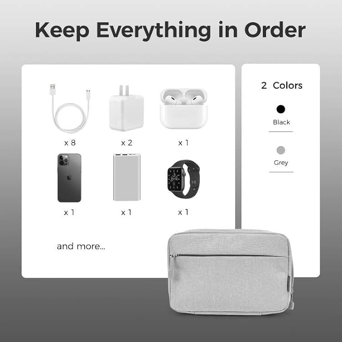 pack all Electronic Organizer, Cable Organizer Bag, Cord Travel Organizer - Image 2