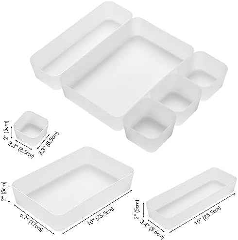 Poeland 5 Pcs Drawer Organizer Tray Storage Box for Bedroom Nightstand