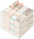 Criusia Drawer Organizer 18-Piece Set, Dresser Organizer for Baby Clothes, Foldable Closet Storage & Drawer Dividers for Underwear, Socks, Nursery (Beige)