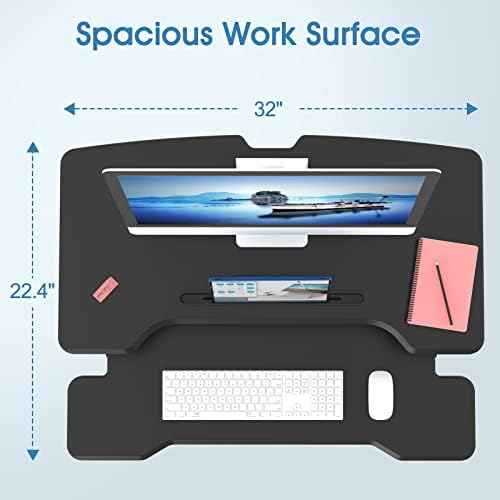 32" Standing Desk Converter, Quick Sit to Stand Desk Riser