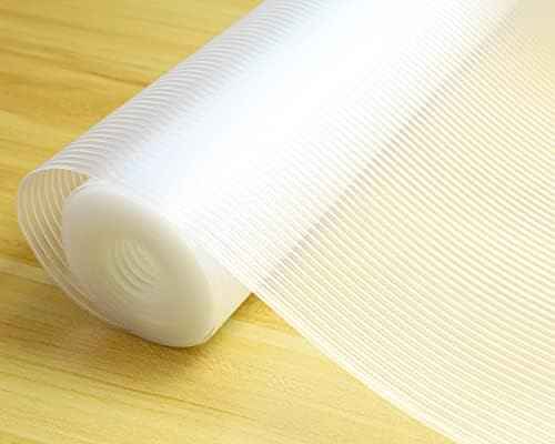 Shelf Liners for Kitchen Cabinets 11 Inch Wide X 20 Ft Non Adhesive Cabinet Drawer Liners Non Slip Clear Waterproof Closet Wire Pantry Shelves Liner Fridge Cupboard Mat for Kitchen Bathroom