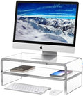 Egchi Acrylic Monitor Stand, 2 Tiers Clear Monitor Riser Computer