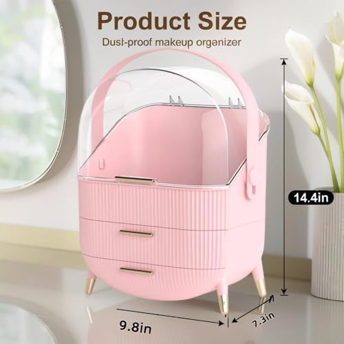 Egg Makeup Organizer, Egg Shape(Oval) Makeup Storage Box Countertop Portable Vanity Cosmetics Organizer