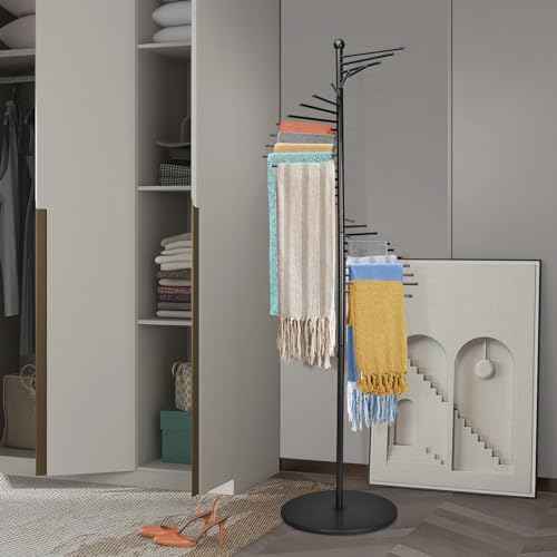 Scarf Rack Freestanding Metal Scarf Display Stand Spiral Hijab Organizer