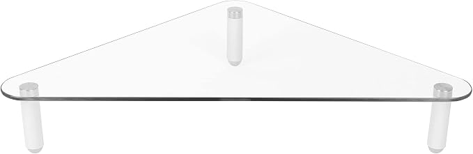 Kantek Glass Corner Monitor Riser, 19.7" x 11" x 3.25", Supports 40 lbs by Kantek