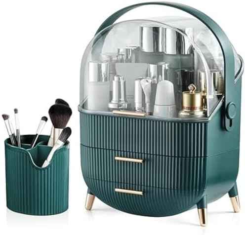 Egg Makeup Organizer, Egg Shape(Oval) Makeup Storage Box Countertop Portable Vanity Cosmetics Organizer