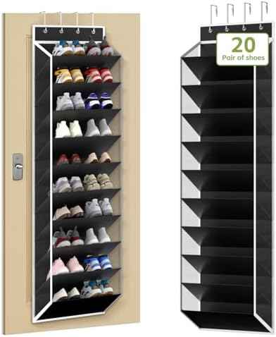 KEEPJOY 10 Tiers Mesh Over Door Shoe Organizer Storage, Hanging Shoe