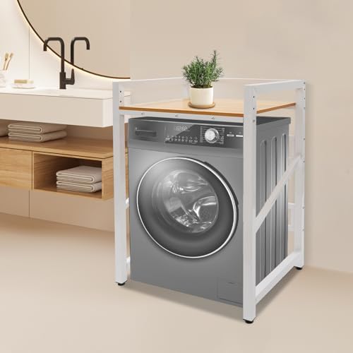 Washer Dryer Stacking Rack Stand, Heavy Duty Washing Machine Shelf with Adjustable Design, 660 Lbs Load Capacity Space Saving Organizer for Laundry Rooms Bathrooms & Kitchens