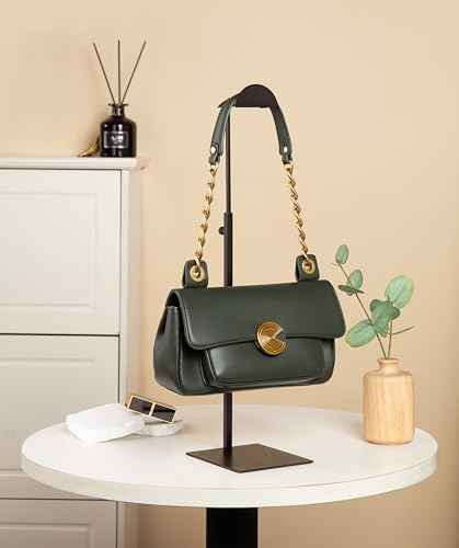 Purse Display Stands, 3 Pack Black Handbag Display Stand Stainless Steel Purse Display Rack Adjustable Height Bag Display Stand Holder Anti-fingerprint for Retail Boutiques Commercial Store