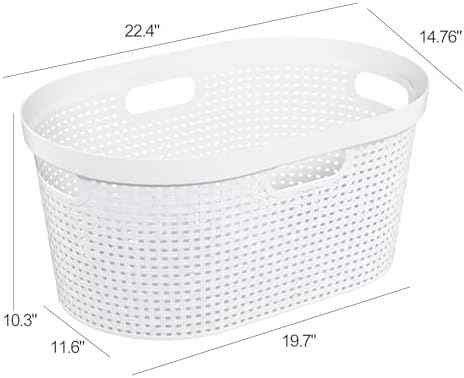 4 Packs 40 L Plastic Laundry Baskets with Handles, Hamper Basket