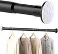 No Drilling Closet Rod, Adjustable Black Closet Rod, 28-98 Inches Closet Tension Rods for Hanging Clothes for Wardrobes, Closet, Laundry & Bathroom
