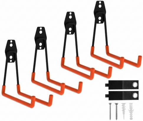 Garage Hooks, 4 Pack Large Square Wall Hooks for Hanging Heavy Duty