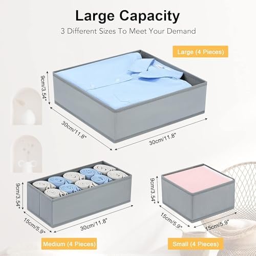 DIMJ Drawer Organizer Clothes, 12 Pack Dresser Organizer, Foldable Closet - Image 3