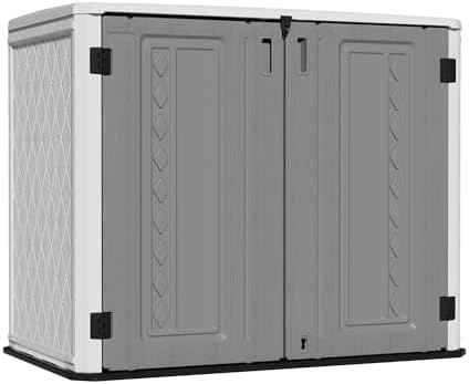 Mrosaa Outdoor Storage Shed Waterproof, Horizontal Outdoor Storage