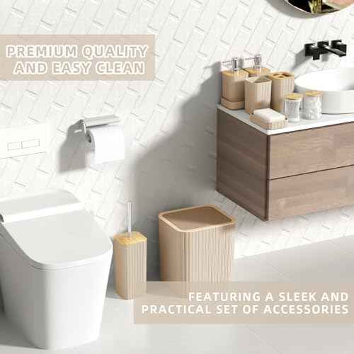 XLHOMO Bathroom Accessories Set - 10PC Elegant Beige Bathroom Set