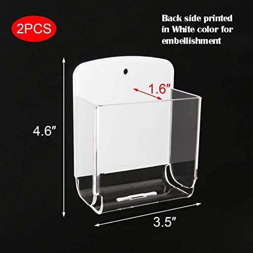Cosmos Pack of 2 Acrylic Remote Control Holder Adhesive Wall Mount Phone Holder - Image 2