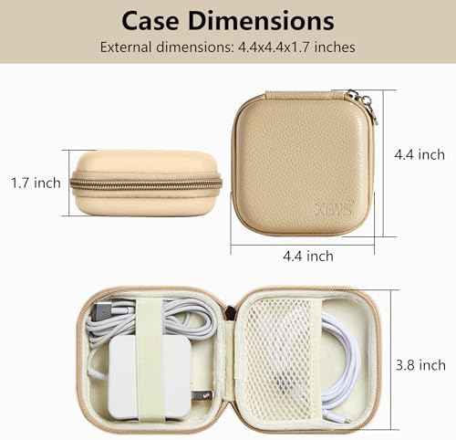 Portable Charger Case, Tech Pouch Travel Organizer, M, Light Khaki