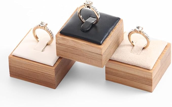 Coward Bamboo 6 Pcs Rings Display Stand, Ring Jewelry Holder Organizer Drawer - Image 6