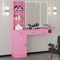 4ever2buy Pink Salon Stations for Hair Stylist, Wall Mount Barber Station