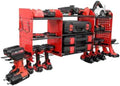 Large Power Tool Organizer Wall Mount with Charging Station, Heavy Duty Cordless Drill Holder, Garage Tool Storage Battery Rack with 8 Outlet, Gift for Men Husband Dad Birthday Anniversary Red