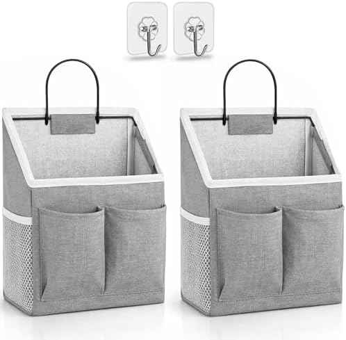 Kanrichu 2pcs Wall Hanging Storage Bag, Wall Hanging Baskets for