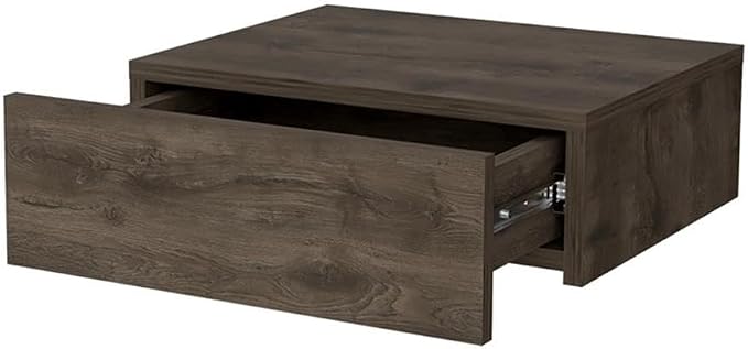 Vienna 1-Drawer Manufactured Wood Floating Nightstand, Dark Brown - Image 7