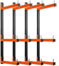 4 Pack Lumber Rack Wall Mount, Heavy Duty Wood Storage Racks, 6-Level System Organizer Shelving, 720 LBS Capacity Hanging Garage Shelves, Orange Brackets Utility Metal Shelf for Indoor and Outdoor