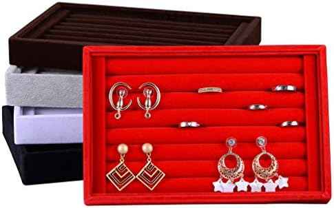 Valyria Velvet 7 Slots Ring Earrings Trays Showcase Display Jewelry Organizer (Purple)