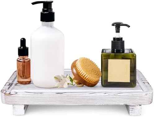 Rustic White Bathroom Counter Tray Kitchen Countertop Trays Decorative